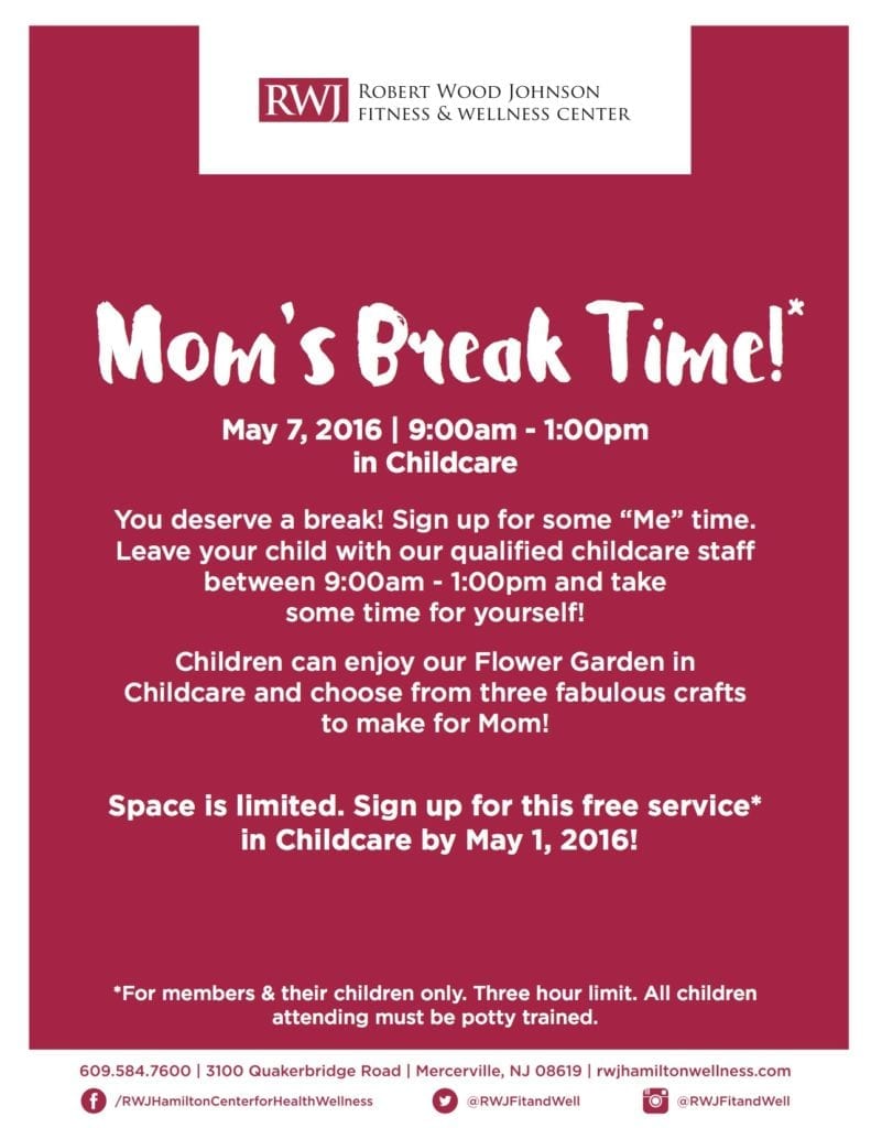 Hamilton Mom's Break Time Saturday, May 7