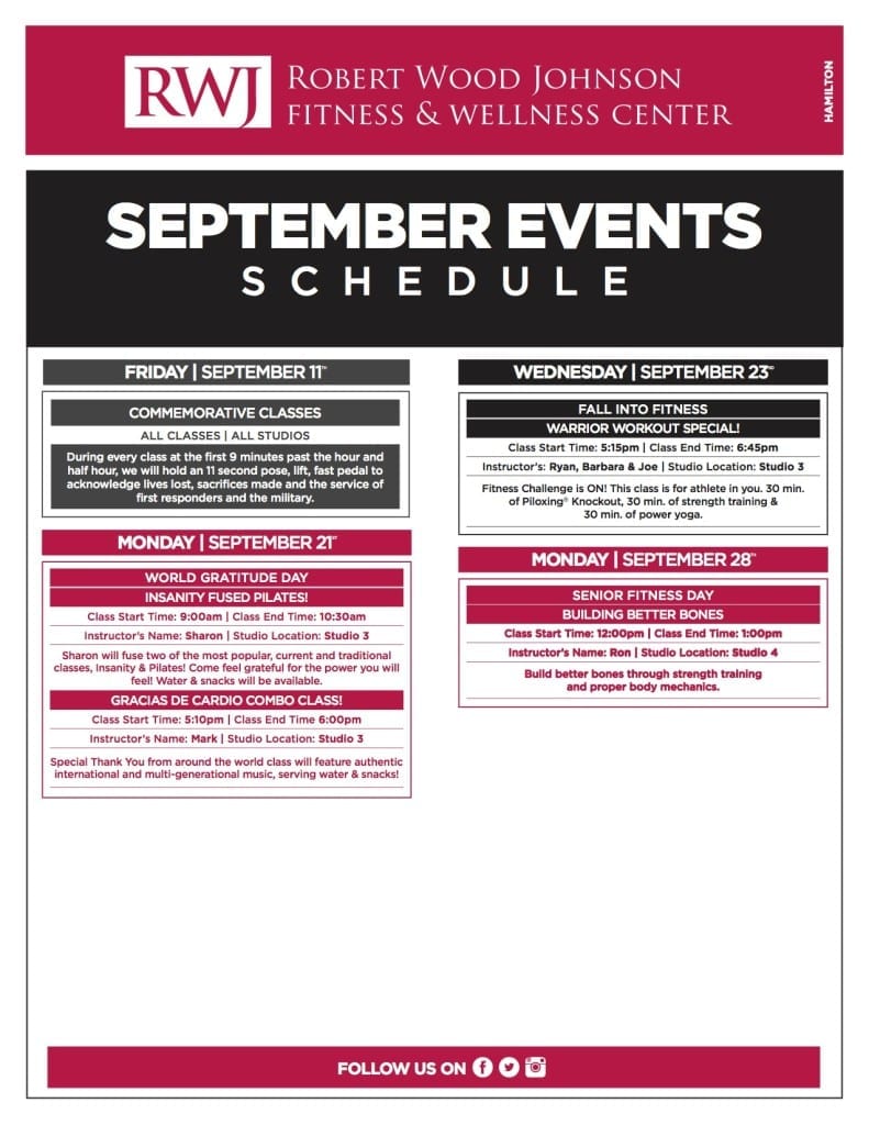 Hamilton September 2015 Events